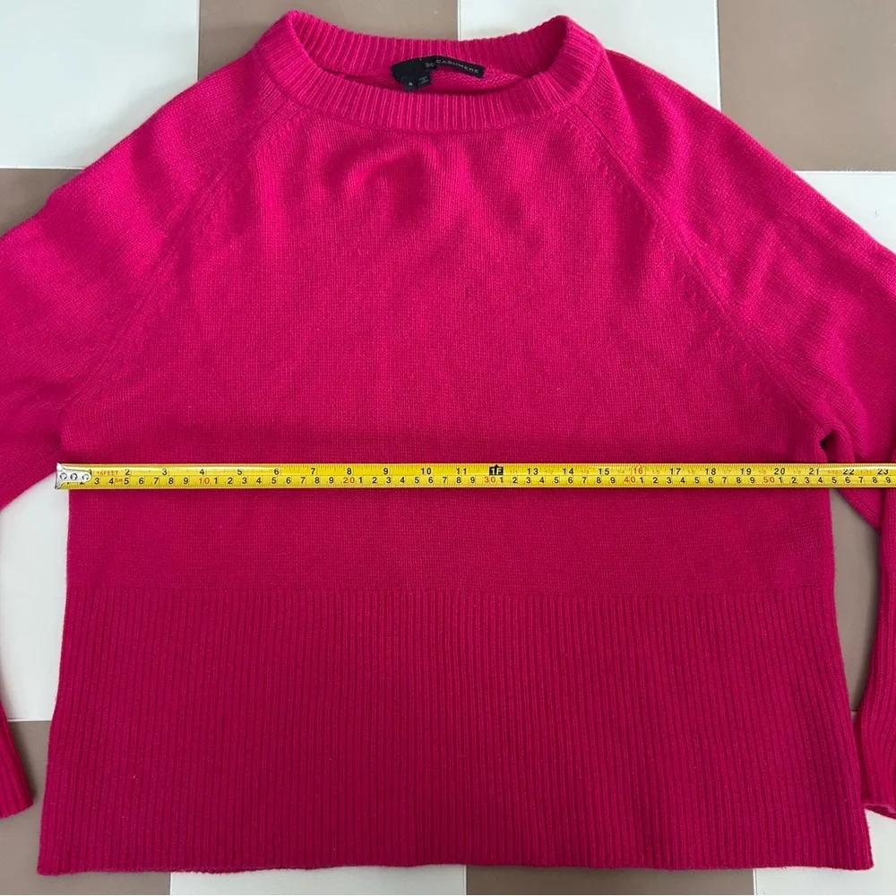 360 Cashmere Krystal Raglan Sleeve Pink Crewneck Cashmere Sweater Size Small - Picture 7 of 8